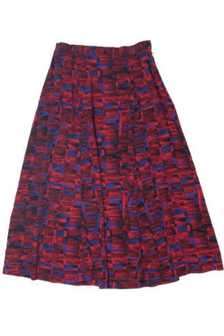 Vintage Red And Indigo Patterned Gianni Sport Skirt