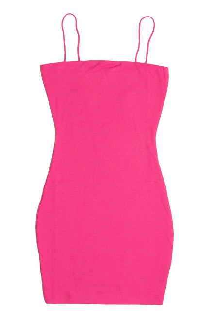 Pink Ribbed Cami Dress