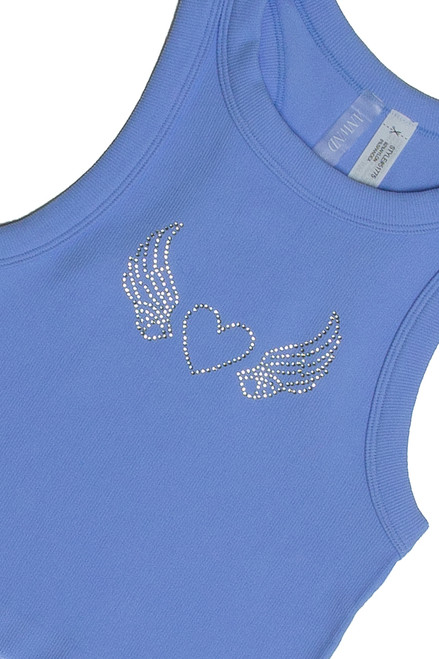 Blue Crystal Heart Seamless Tank