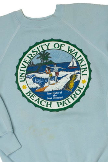 Vintage University of Waikiki Beach Patrol Surf Sweatshirt 8901