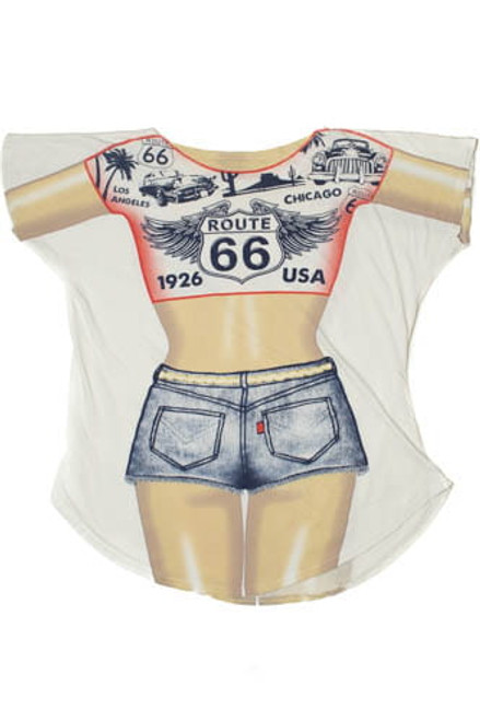 Vintage Route 66 Swimsuit Cover-Up T-Shirt (2000s)