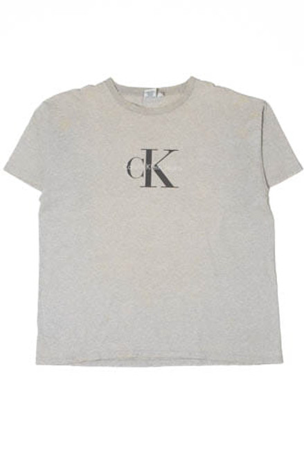 Vintage Distressed Calvin Klein Logo Single Stitch T-Shirt (1990s)