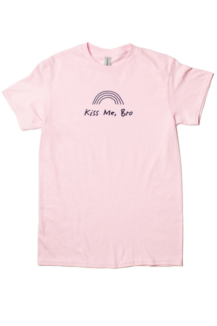 Light Pink Kiss Me Bro T-Shirt