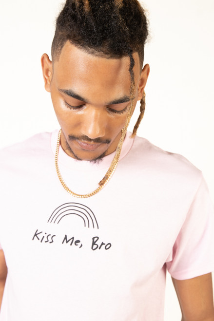 Light Pink Kiss Me Bro T-Shirt