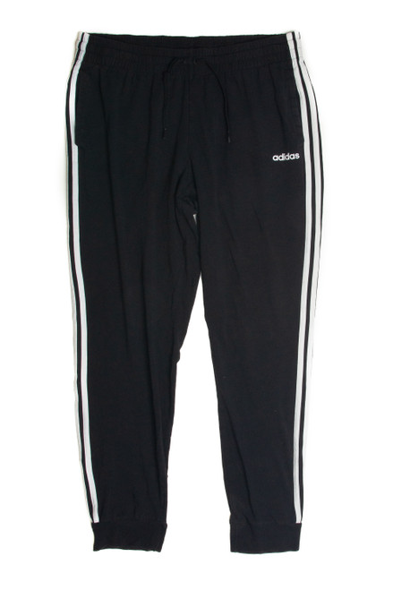 Vintage Adidas Women's Black Striped Track Pants - Medium