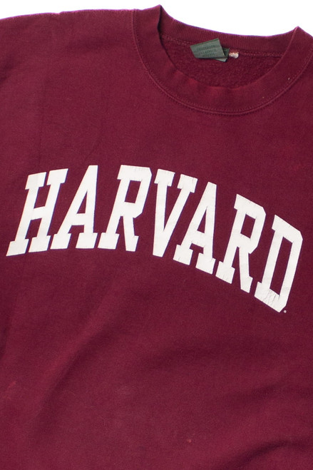 Burgundy Harvard Spellout Sweatshirt