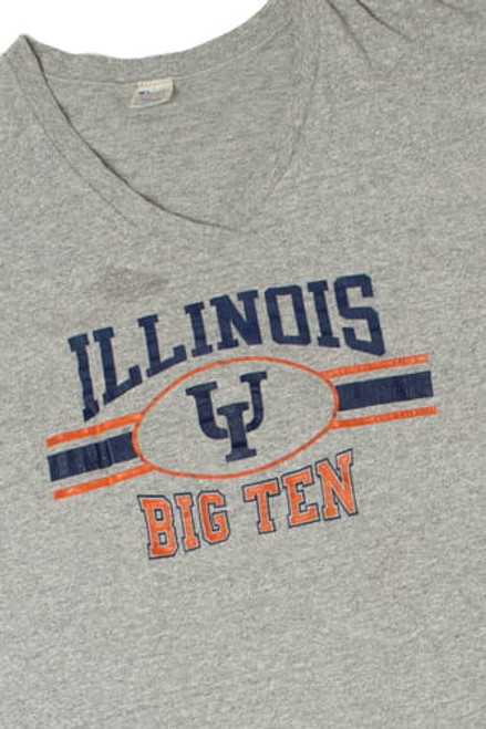 Vintage University Of Illinois Big Ten Champion V-Neck T-Shirt (1980s)