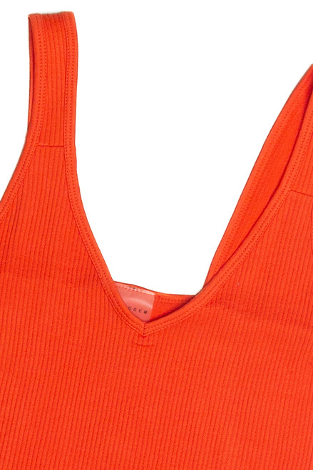 Vermilion Seamless Crop V Tank