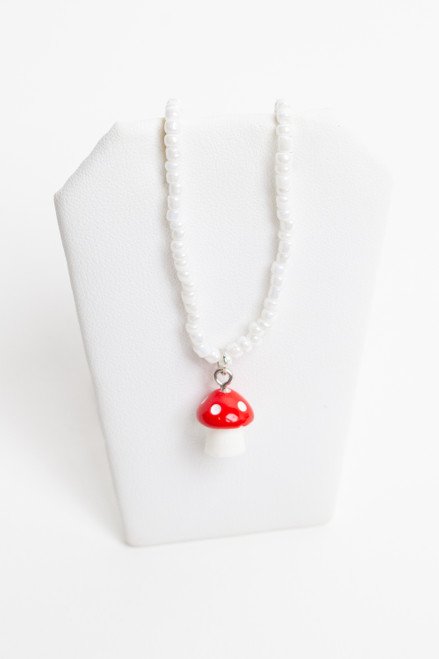 Beaded Mushroom Necklace