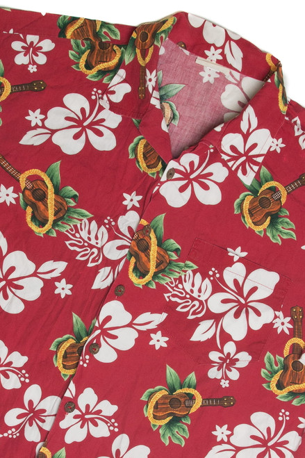 Vintage Red Uke Hawaiian Shirt