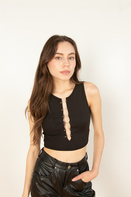 Black Safety Pin Tank