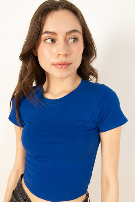 Royal Blue Crop T-Shirt