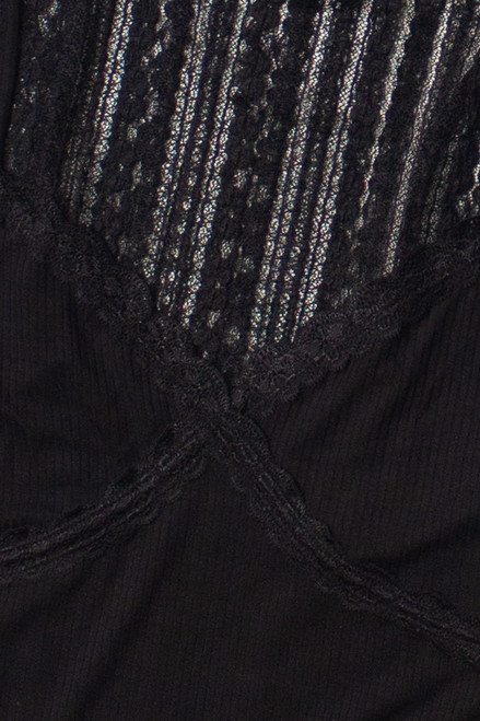 Black Lace Tee With Cami Set