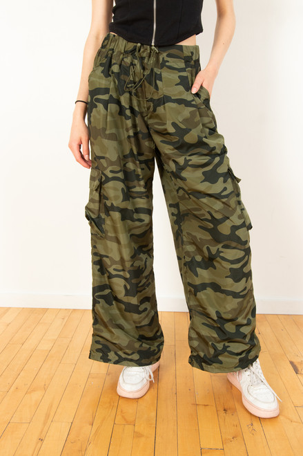 Wide Leg Camo Utility Pants