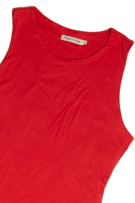 Red Doubled Layered Tank Bodysuit