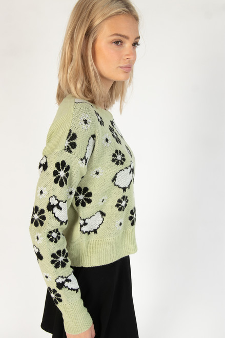 Sheep In The Meadow Pullover Sweater