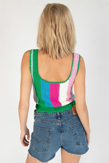 Hyacinth Stripe Crochet Tank