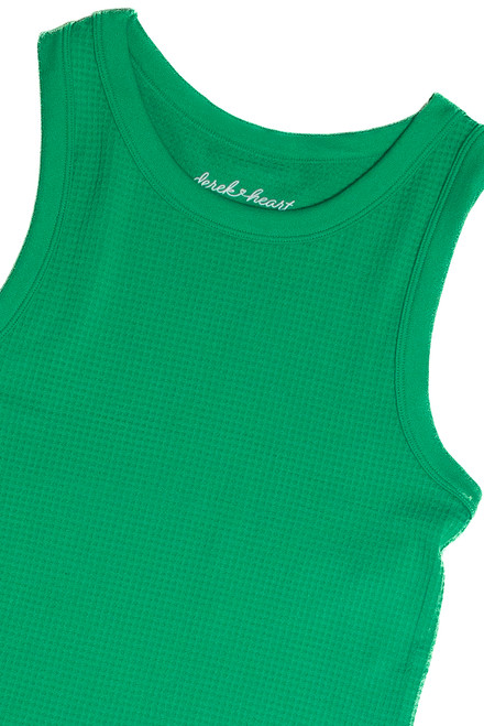 Green Waffle Seamless Tank