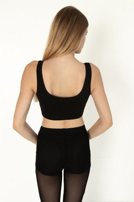 Black Hook and Eye Ribbed Cami