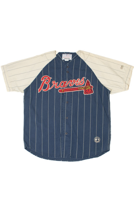 ATLANTA BRAVES 1970s THROWBACK COOPERSTOWN BLUE JERSEY NEW W TAGS