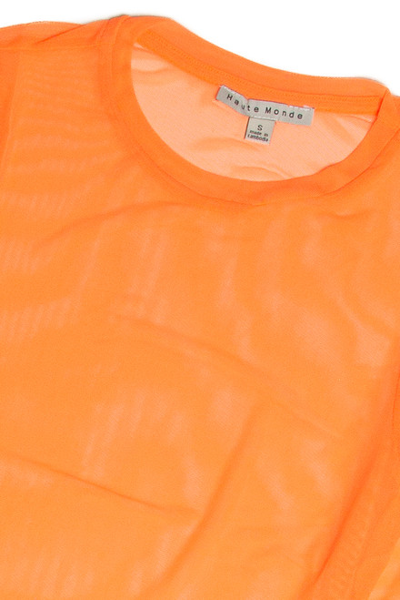 Neon Orange Mesh Long Sleeve