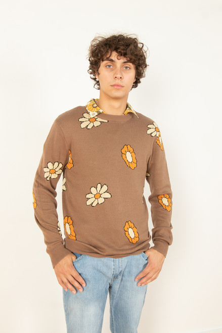 Mocha Floral Sweater