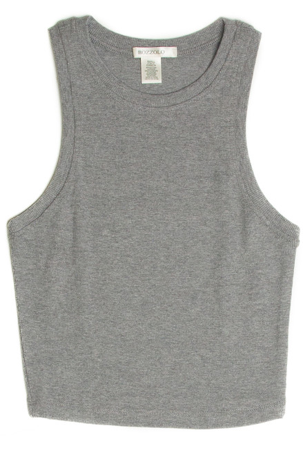 Gray Ribbed Crew Tank