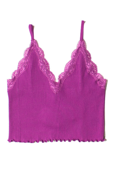 Violet Lace Trim Seamless Cami