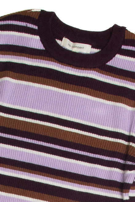 Purple Striped Pullover Sweater