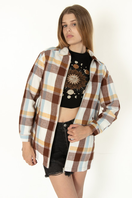 Plaid Zip Shacket