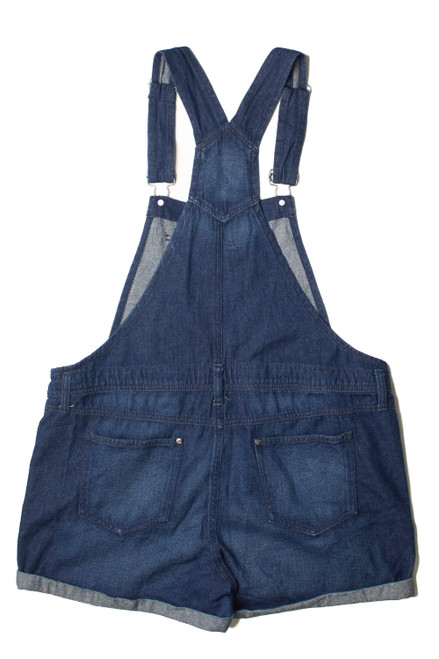 Dark Wash Lei Denim Overall Shorts