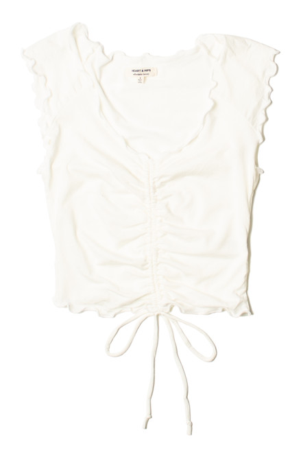 Ivory Center Ruched Tee