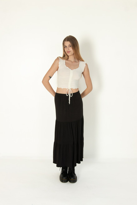 Ivory Center Ruched Tee