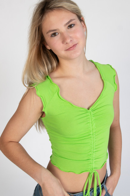 Green Apple Center Ruched Tee