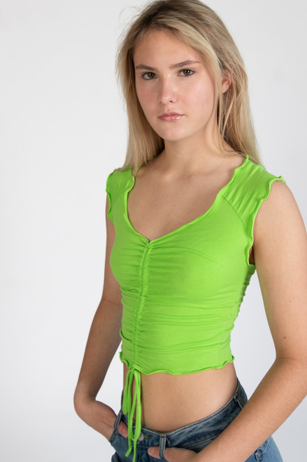 Green Apple Center Ruched Tee