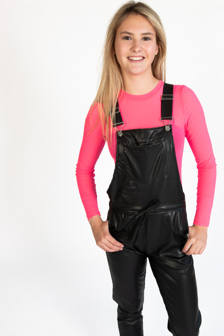 Pleather Jogger Overalls