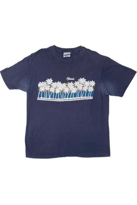 Vintage Distressed "Hawaii" Palm Tree Print T-Shirt