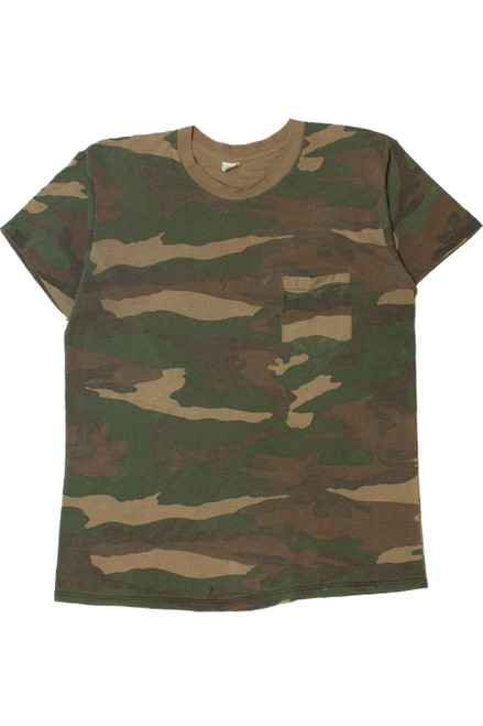 Vintage Camo Single Stitch Pocket T-Shirt