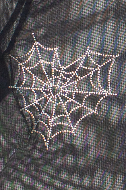 Rhinestone Spiderweb Mesh Top