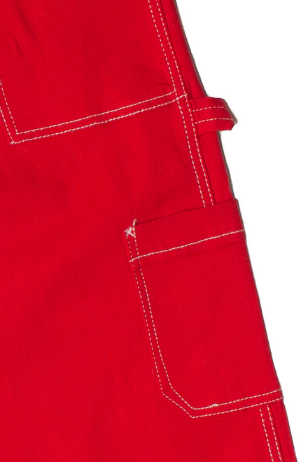 Tomato Red Wide Leg Carpenter Pants