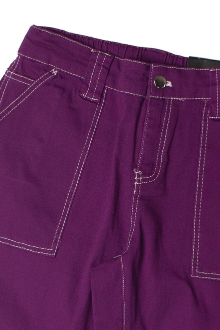 Eggplant Purple Wide Leg Carpenter Pants