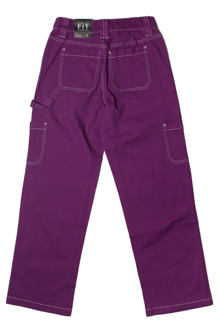 Eggplant Purple Wide Leg Carpenter Pants