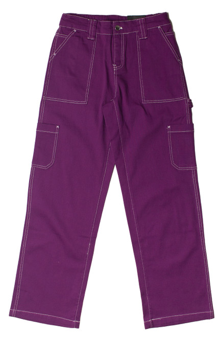 Eggplant Purple Wide Leg Carpenter Pants