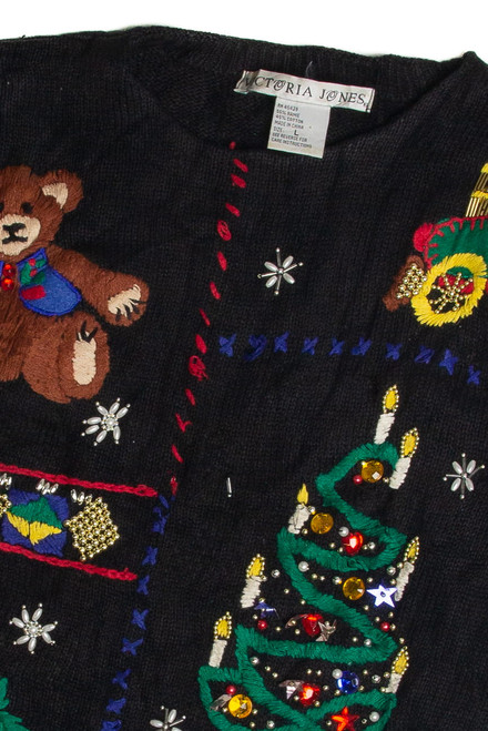 Vintage Black Ugly Christmas Sweater 59620