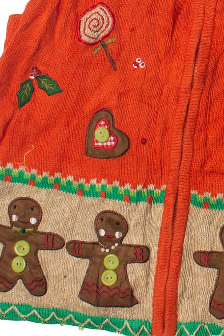 Orange Gingerbread Ugly Christmas Sweater Vest 60806