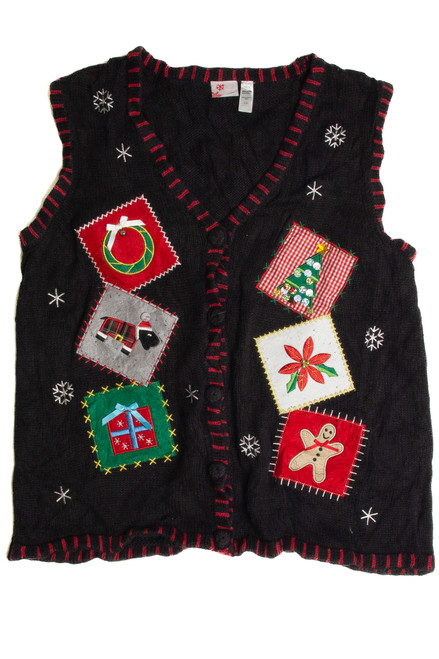 Vintage Black Ugly Christmas Vest 59658