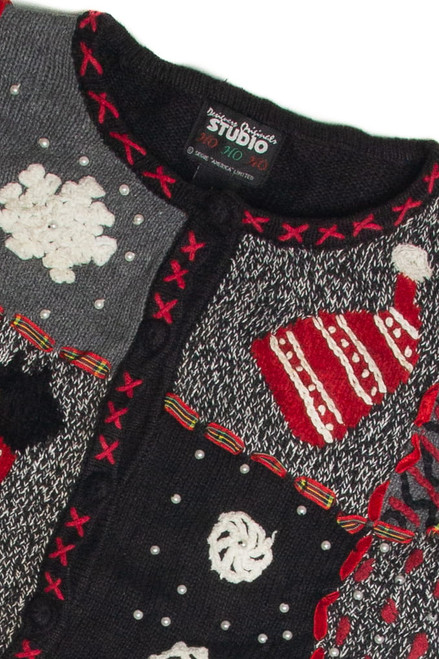 Vintage Black Ugly Christmas Cardigan 59713