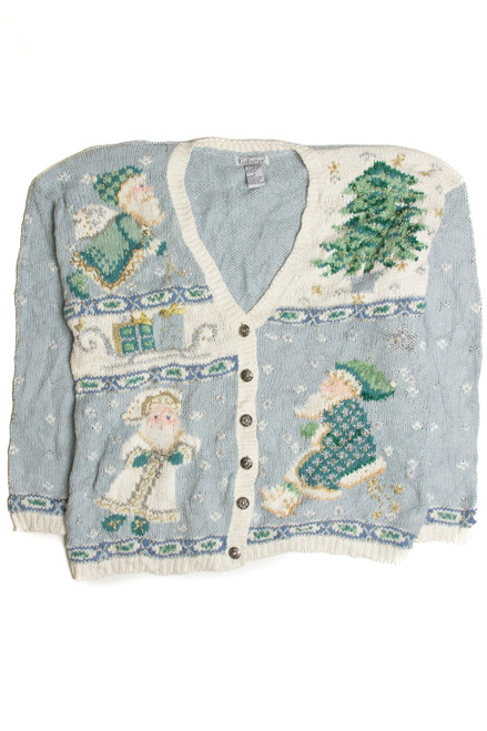 Vintage Blue Ugly Christmas Cardigan 59733