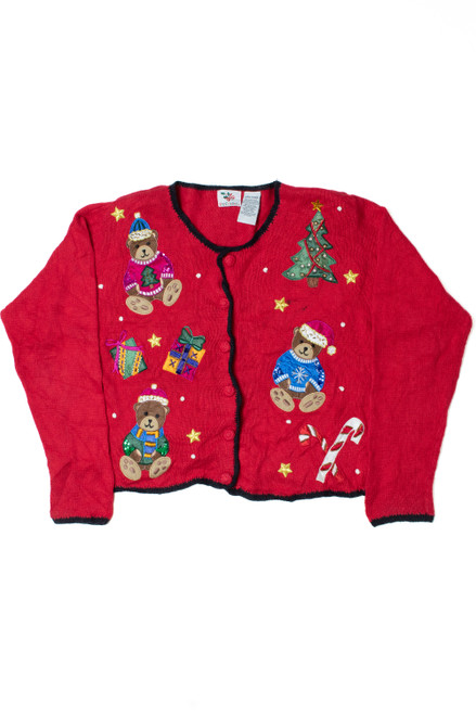 Santa Bears Ugly Christmas Cardigan Sweater 61366