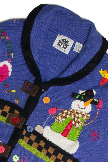 Vintage Blue Ugly Christmas Cardigan 59798